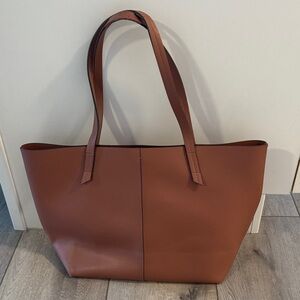 Indigo vegan leather Rose color Tan Tote Bag